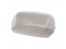 Хлібниця пластикова 36*27*18см біла троянда Алеана