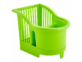 Підставка для столових приладів пластикова 17*13*14см оливкова Алеана