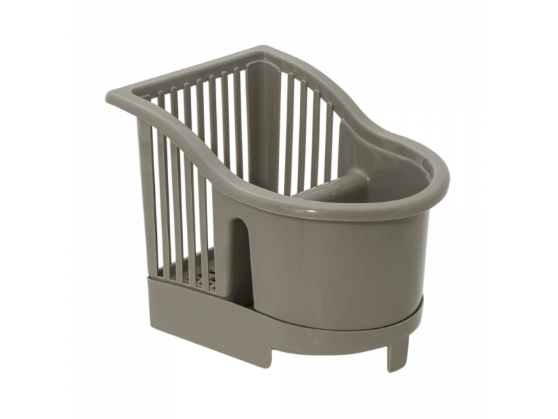 Підставка для столових приладів пластикова 17*13*14см какао Алеана