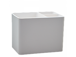 Підставка прямокутна для столових приладів "Плюс" пластикова 16*10*12см какао/біла троянда