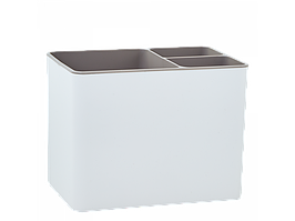 Підставка прямокутна для столових приладів "Плюс" пластикова 16*10*12см біла троянда/какао