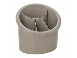 Підставка для столових приладів овальна пластикова 17*13*16см какао Алеана