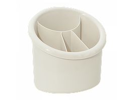 Підставка для столових приладів овальна пластикова 17*13*16см біла троянда Алеана