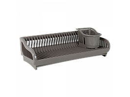 Сушка для посуду пластикова "2в1" 53*23*19см какао Алеана