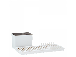 Сушка для посуду з підставкою "Міні плюс" пластикова 47*16*12см біла троянда Алеана