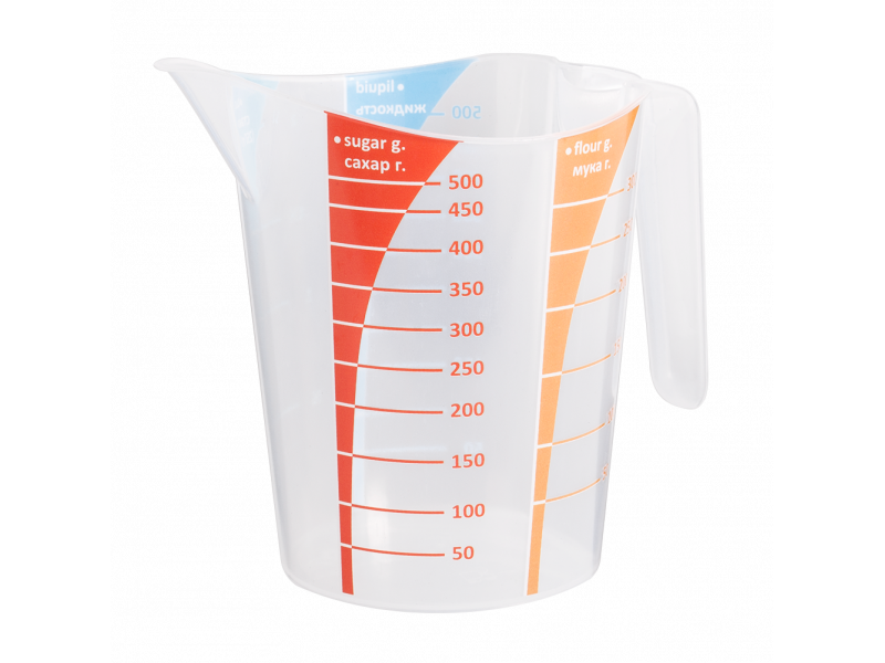 Мірна кружка пластикова 0,5л прозора Алеана