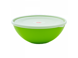 Миска з кришкою пластикова 0,8л оливкова/прозора Алеана