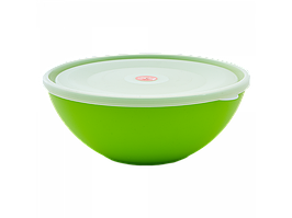 Миска з кришкою пластикова 2л оливкова/прозора Алеана