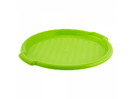 Таця кругла пластикова 39x37x3см оливкова Алеана