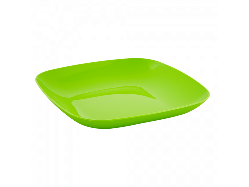 Тарілка пластикова 19*19*3см оливкова Алеана