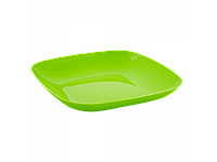 Тарелка пластиковая 19*19*3см оливковая Алеана