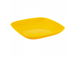 Тарілка пластикова 19*19*3см темно-жовта Алеана