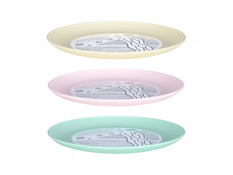 Тарілка з декором d22см. (Lines, кольоровий мікс)