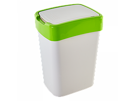 Відро Євро для сміття 10л. (_біла троянда/оливки.)