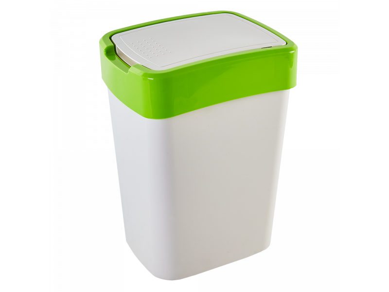 Відро Євро для сміття 10л. (_біла троянда/оливки.)