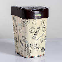 Відро Євро для сміття з дек. 10л. (какао, Париж)