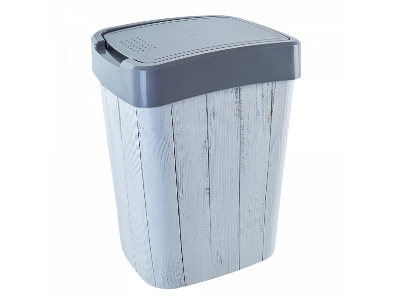 Відро Євро для сміття з дек. 18л. (сірий, Декінг)