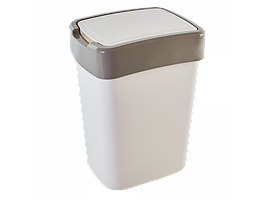 Відро Євро для сміття 18л 28*23*38см біла троянда/какао Алеана