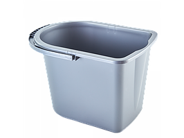 Відро 14л прямокутне пластикове 14л 28*39*26см сіре Алеана