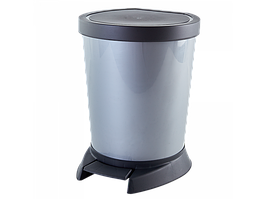Ведро для мусора с педалью пластиковое 10л 28*27*36см сіре Алеана