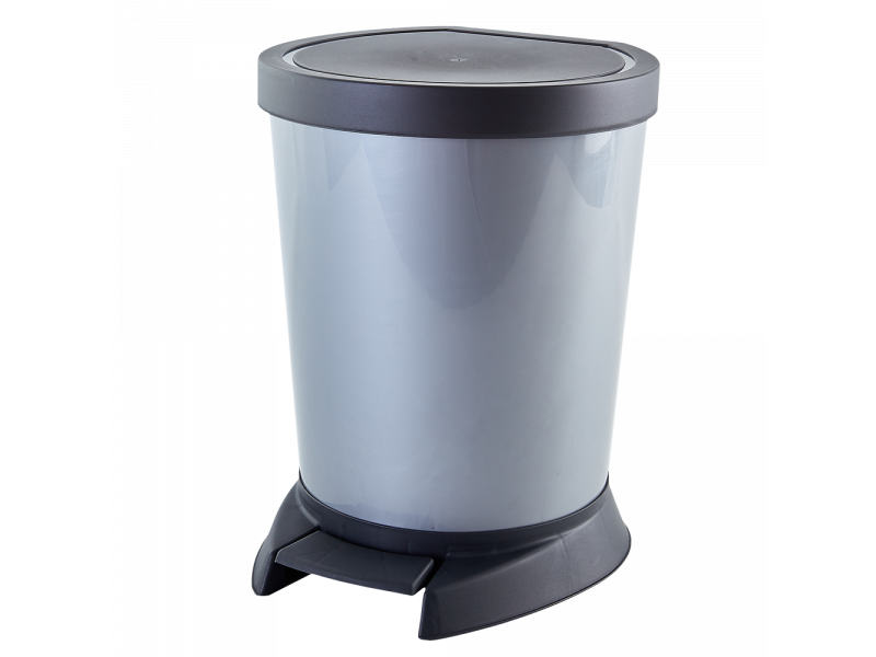 Ведро для мусора с педалью 18л. (серое)