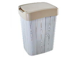 Відро Євро для сміття з дек. 10л. (крем., Темне Дерево)