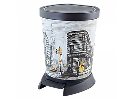 Відро для сміття з педаллю з декором 10л. (такси)