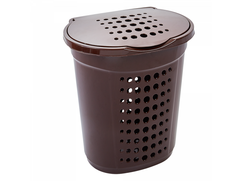 Кошик для білизни пластиковий 60л 50*39*59см темно-коричневий Алеана