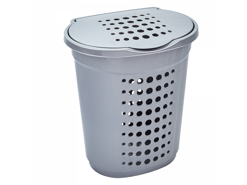 Кошик для білизни пластиковий 60л 50*39*59см сірий Алеана