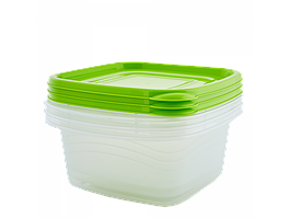 Набір контейнерів для харчових продуктів "Омега" квадратних 1л. (3 шт) (_пр./оливки.)