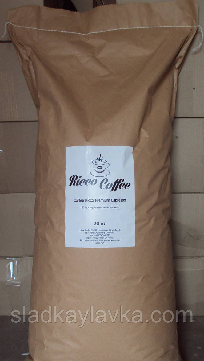 Зернова кава Ricco Coffee 100% Premium Espresso 20 кг