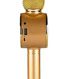 Бездротовий Bluetooth мікрофон-караоке WS-669, золотий, фото 6