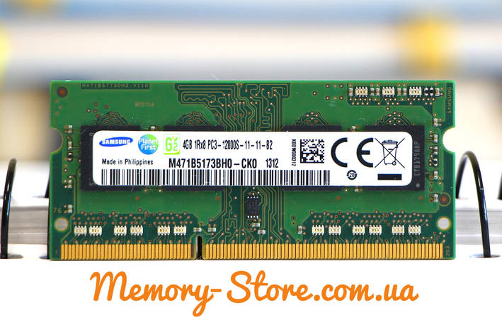Оперативна пам'ять для ноутбука SAMSUNG DDR3 4GB 1Rx8 PC3-12800S 1.5 V SODIMM (б/у), фото 1