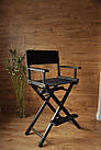 Стілець для візажиста, складаний, дерев'яний, режисерський, чорний, фото 8