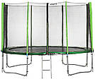 Батут діаметром 404 см спортивний ігровий Atleto з подвійними ногами з сіткою + сходи зелений, фото 2