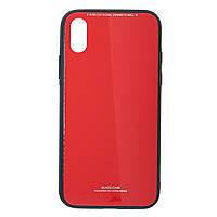 Чехол для iPhone X / XS стеклянный Glass Case красный