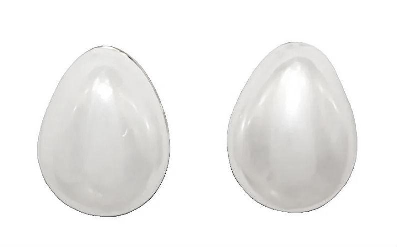 Сережки-гвоздики з перлами. Родій. Довжина: 17 мм. Ширина: 12 мм.