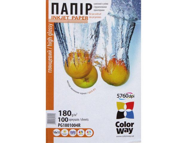 Фотопапір "CW" 10х15 180г/м глянц. №PG180-100/PG1801004R/3230(100), фото 1