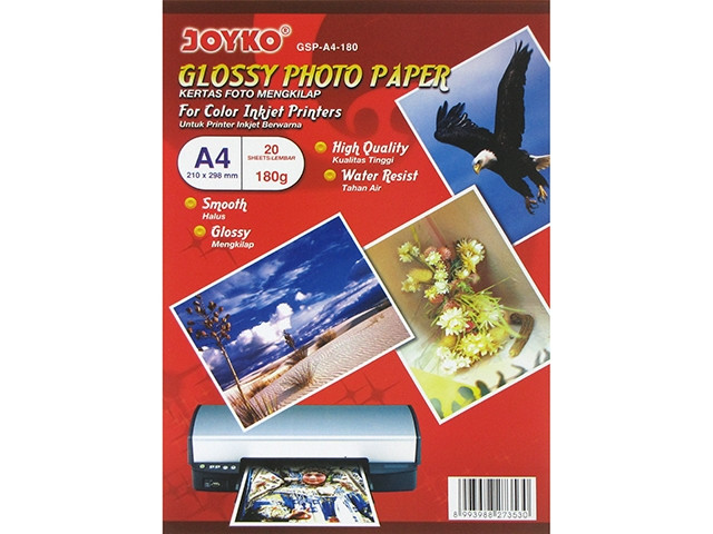 Фотопапір "Joyko" А4 180г/м2 глянц. 210х298мм GSP-A4-10/GSP-A4-180(20)(1000), фото 1