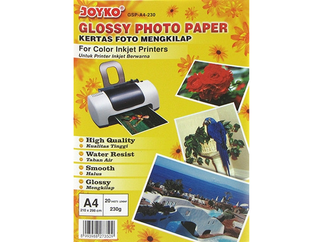 Фотопапір "Joyko" А4 230г/м2 глянц. 210х298мм GSP-A4-10/GSP-A4-230(20)(1000)