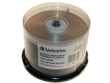 DVD+R 16х 4.7Gb/120min Verbatim штир(50)printable матов.