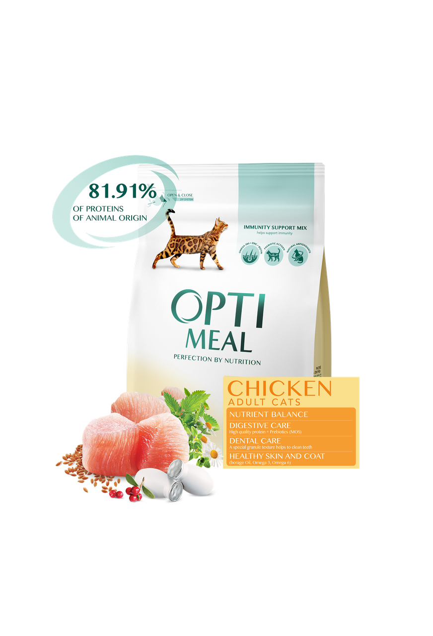 Сухий корм для дорослих котів з Курицею 700 г OPTIMEAL ОПТИМІЛ, фото 1