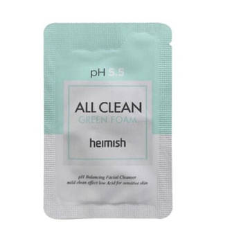 Пінка для вмивання Heimish All Clean Green Foam рH 5.5 пробник 2 мл