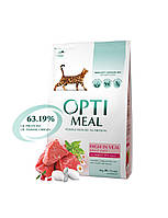Сухий корм для дорослих кішок з високим вмістом телятини 4 кг OPTIMEAL ОПТИМИЛ