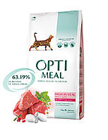 Сухий корм для дорослих кішок з високим вмістом телятини 10 кг OPTIMEAL ОПТИМИЛ