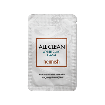 Очищуюча пінка для обличчя Heimish Clean All White Clay Foam пробник 2 мл