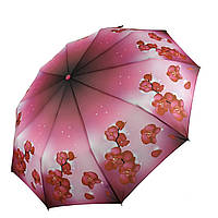 Женский зонт полуавтомат с орхидеями от TheBest-Flagman, малиновый, 0733-1