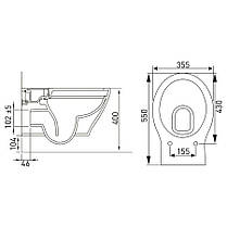 Підвісний унітаз Iberia Rimless з твердим сидінням Slim slow-closing + DUOFIX-інсталяція, без клавіші, фото 5