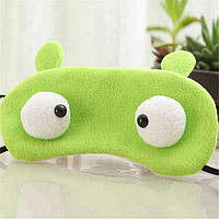 М'яка маска для сну—пов'язка на очі з великими очима Жабка (зелений)