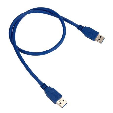 Кабель USB 3.0 папа/папа 0.6 m синій